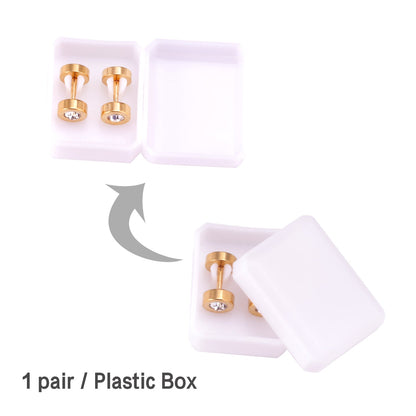 12 pairs 6mm steel/gold cylindrical white/black/mixed drill screw plugs asonjewelry