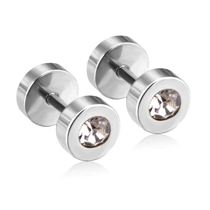 12 pairs 6mm steel/gold cylindrical white/black/mixed drill screw plugs asonjewelry