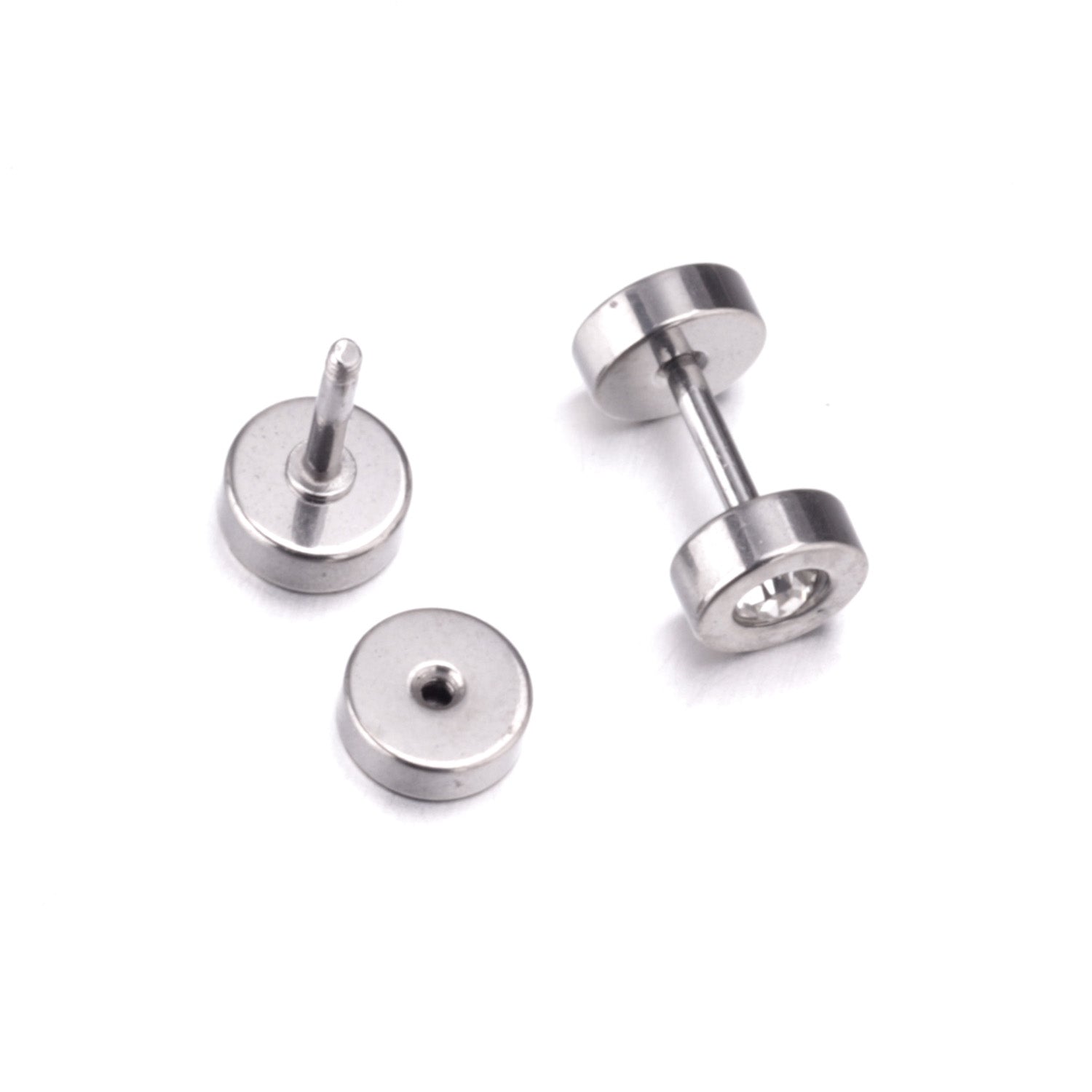 12 pairs 6mm steel/gold cylindrical white/black/mixed drill screw plugs asonjewelry