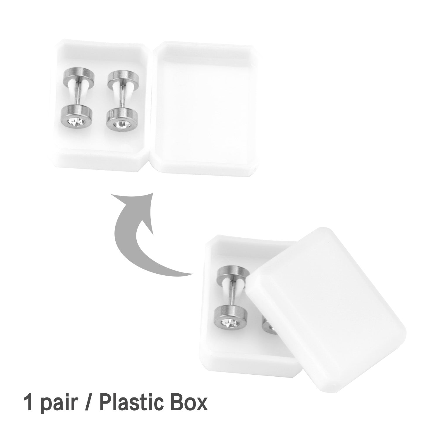 12 pairs 6mm steel/gold cylindrical white/black/mixed drill screw plugs asonjewelry