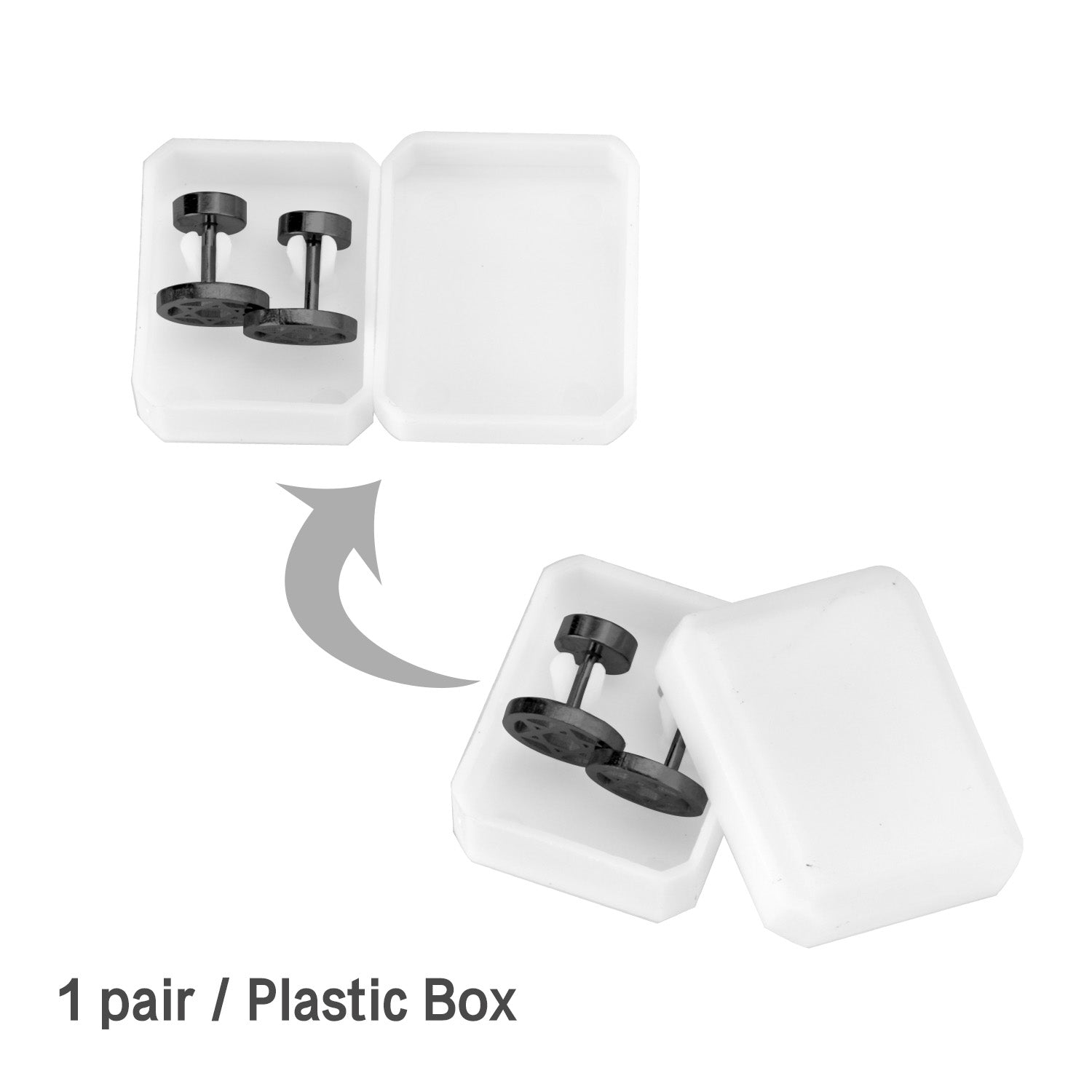 12 pairs steel/gold/black screw-in stud earrings without diamonds asonjewelry