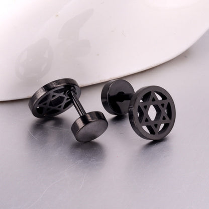 12 pairs steel/gold/black screw-in stud earrings without diamonds asonjewelry