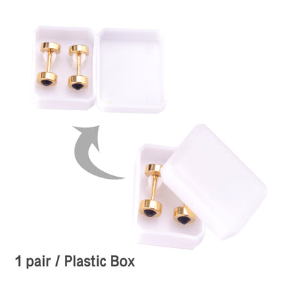 12 pairs 6mm steel/gold cylindrical white/black/mixed drill screw plugs asonjewelry