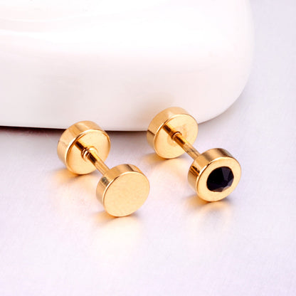 12 pairs 6mm steel/gold cylindrical white/black/mixed drill screw plugs asonjewelry