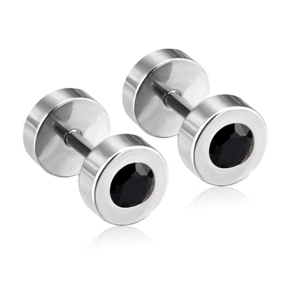 12 pairs 6mm steel/gold cylindrical white/black/mixed drill screw plugs asonjewelry