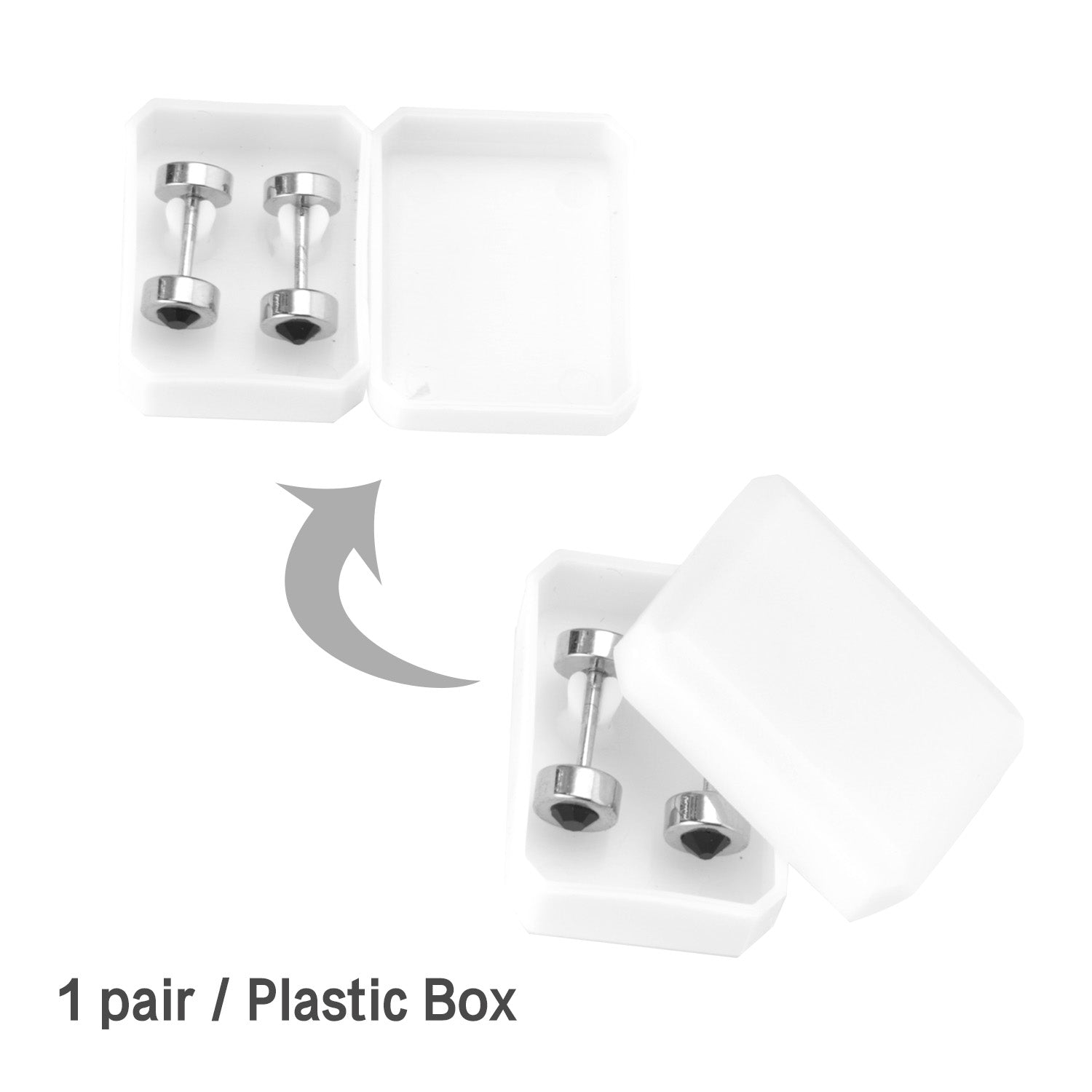 12 pairs 6mm steel/gold cylindrical white/black/mixed drill screw plugs asonjewelry