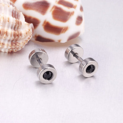 12 pairs 6mm steel/gold cylindrical white/black/mixed drill screw plugs asonjewelry