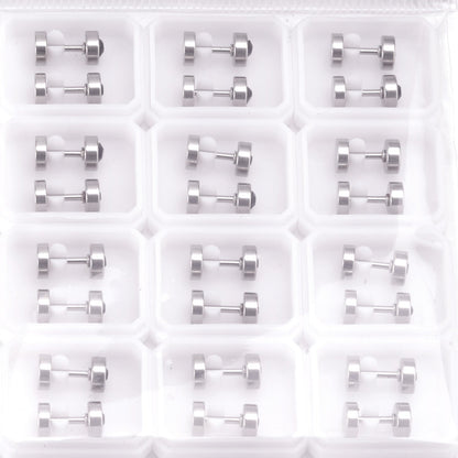 12 pairs 6mm steel/gold cylindrical white/black/mixed drill screw plugs asonjewelry