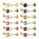 12 pairs 3mm/5mm/6mm gold/steel four-grip round mixing screw plugs