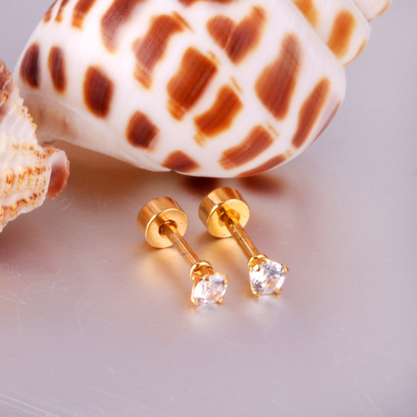 12 pairs 3mm/5mm/6mm gold/steel four-grip round mixing screw plugs asonjewelry