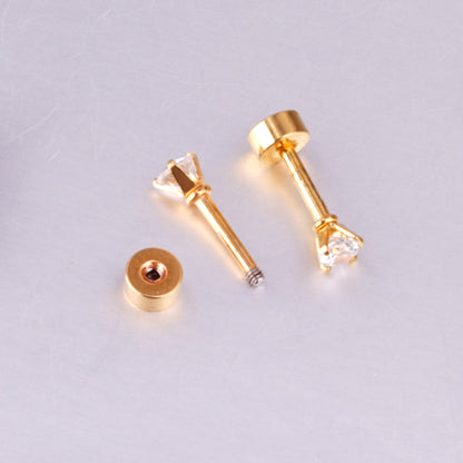 12 pairs 3mm/5mm/6mm gold/steel four-grip round mixing screw plugs asonjewelry