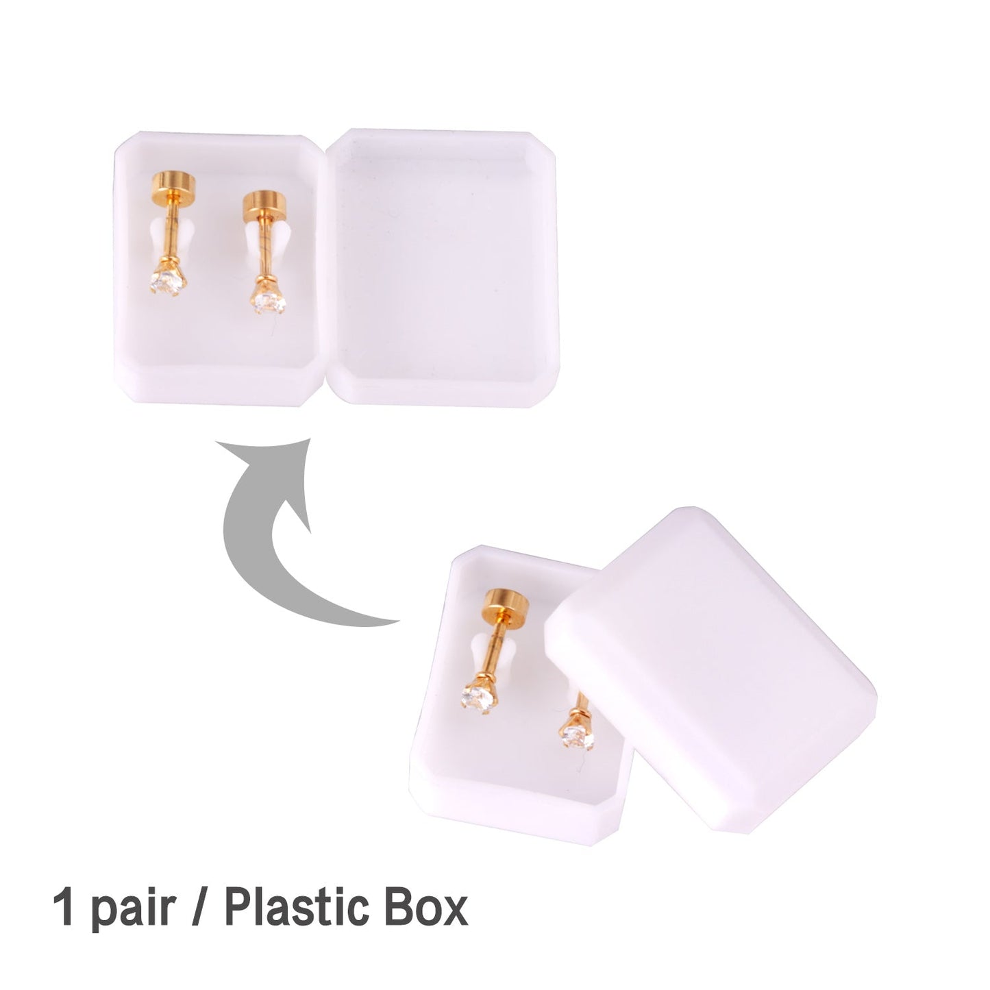 12 pairs 3mm/5mm/6mm gold/steel four-grip round mixing screw plugs asonjewelry