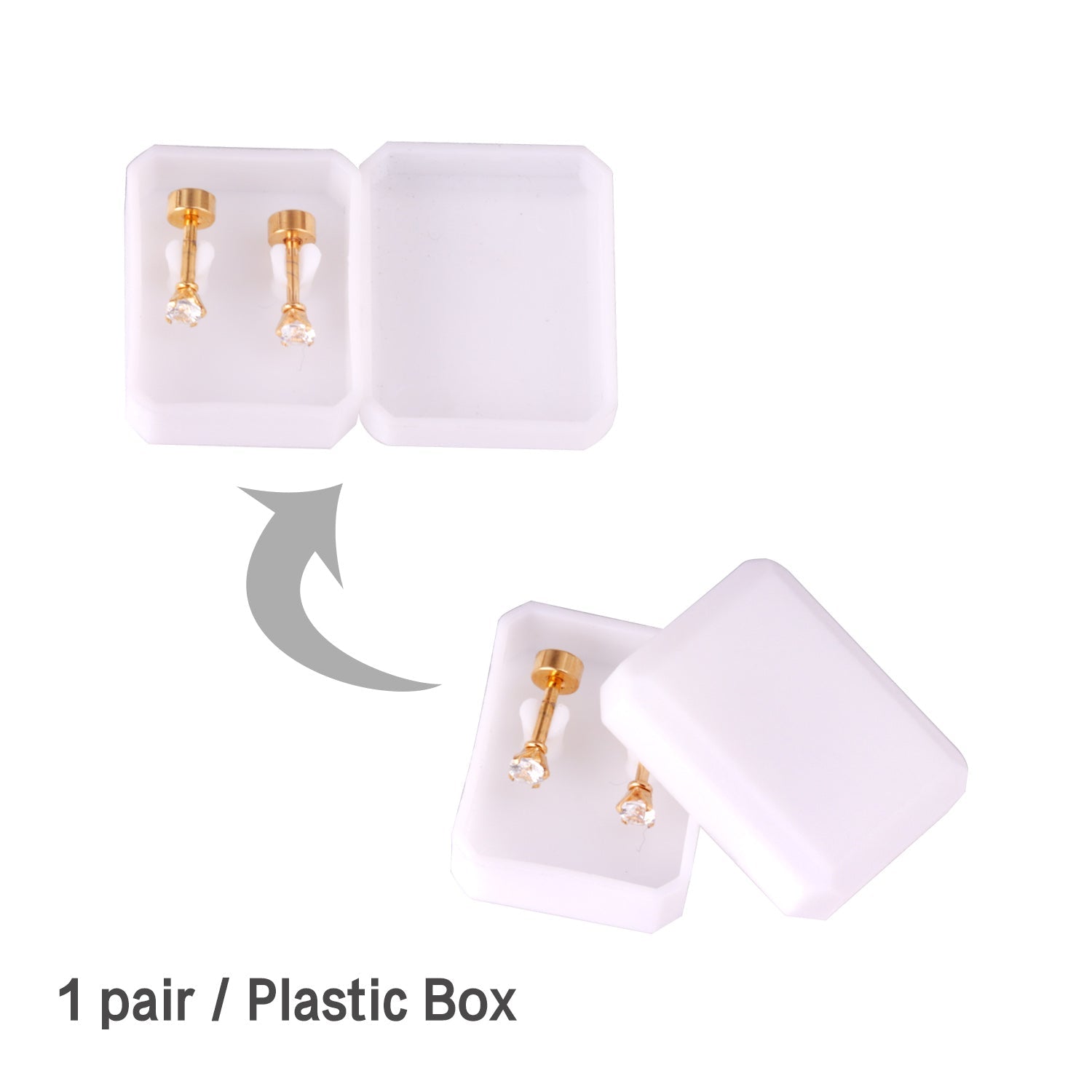 12 pairs 3mm/5mm/6mm gold/steel four-grip round mixing screw plugs asonjewelry