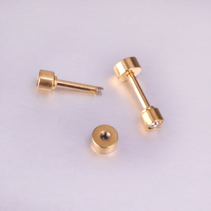 3mm/6mm Gold & Steel Column Mixed Drill Plugs asonjewelry