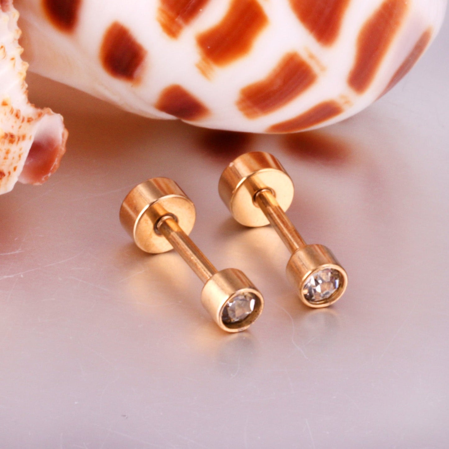 3mm/6mm Gold & Steel Column Mixed Drill Plugs asonjewelry