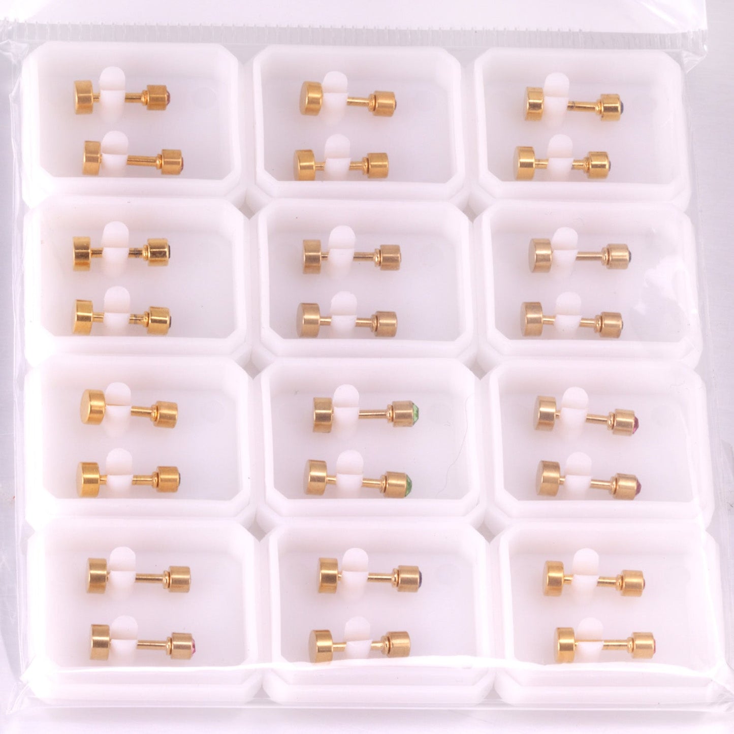 3mm/6mm Gold & Steel Column Mixed Drill Plugs asonjewelry