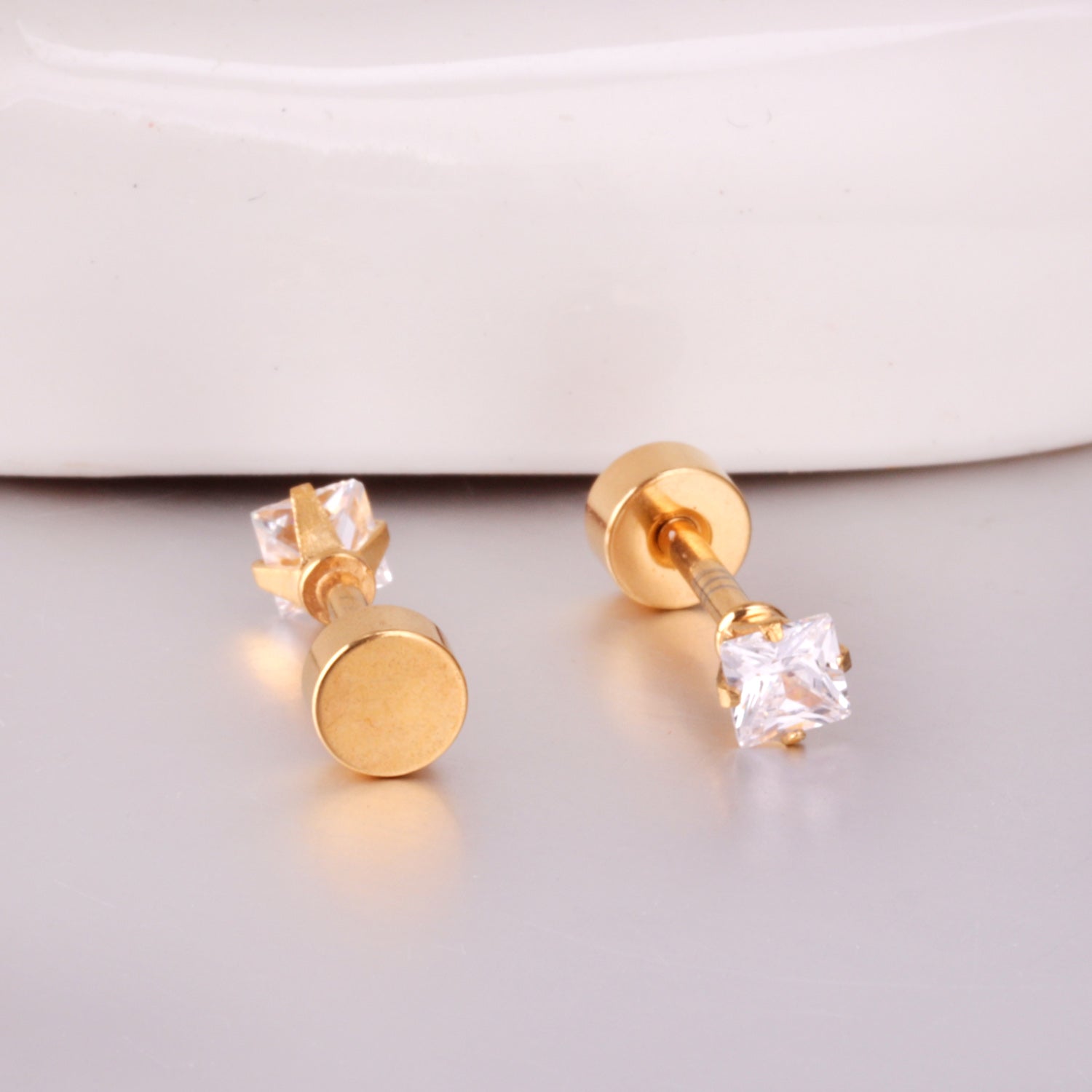 3mm/6mm Steel & Gold Square Mixed Drill Plugs asonjewelry