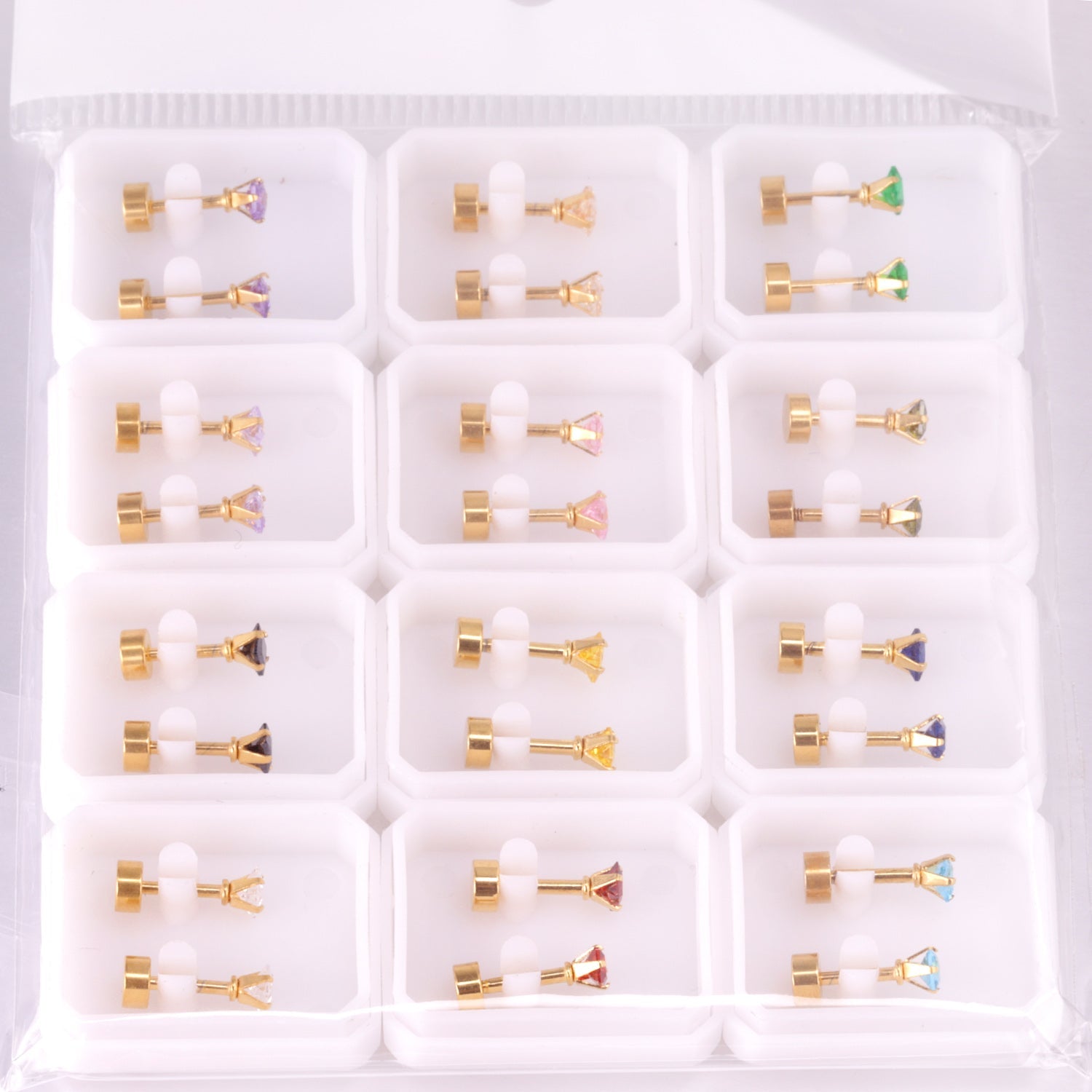 3mm/6mm Steel & Gold Square Mixed Drill Plugs asonjewelry