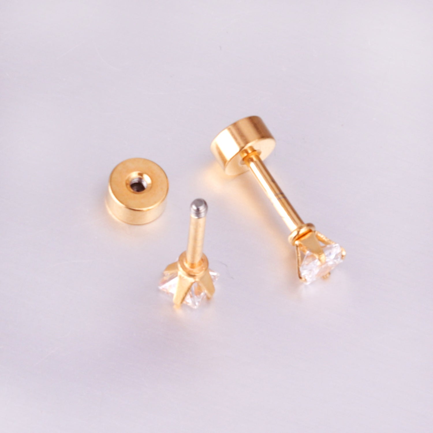3mm/6mm Steel & Gold Square Mixed Drill Plugs asonjewelry