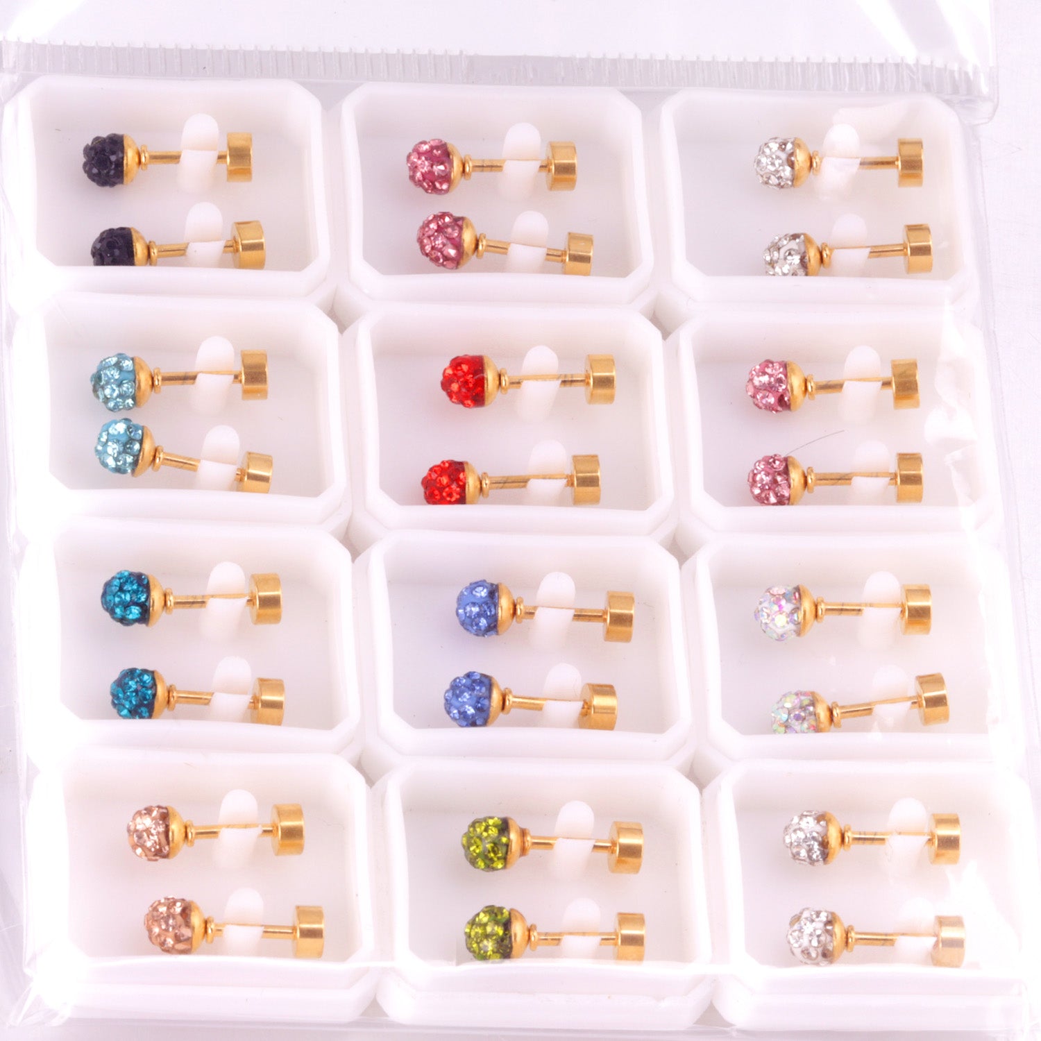 4mm/6mm/8mm Gold/Steel Shambhala Mixed Color Plugs asonjewelry