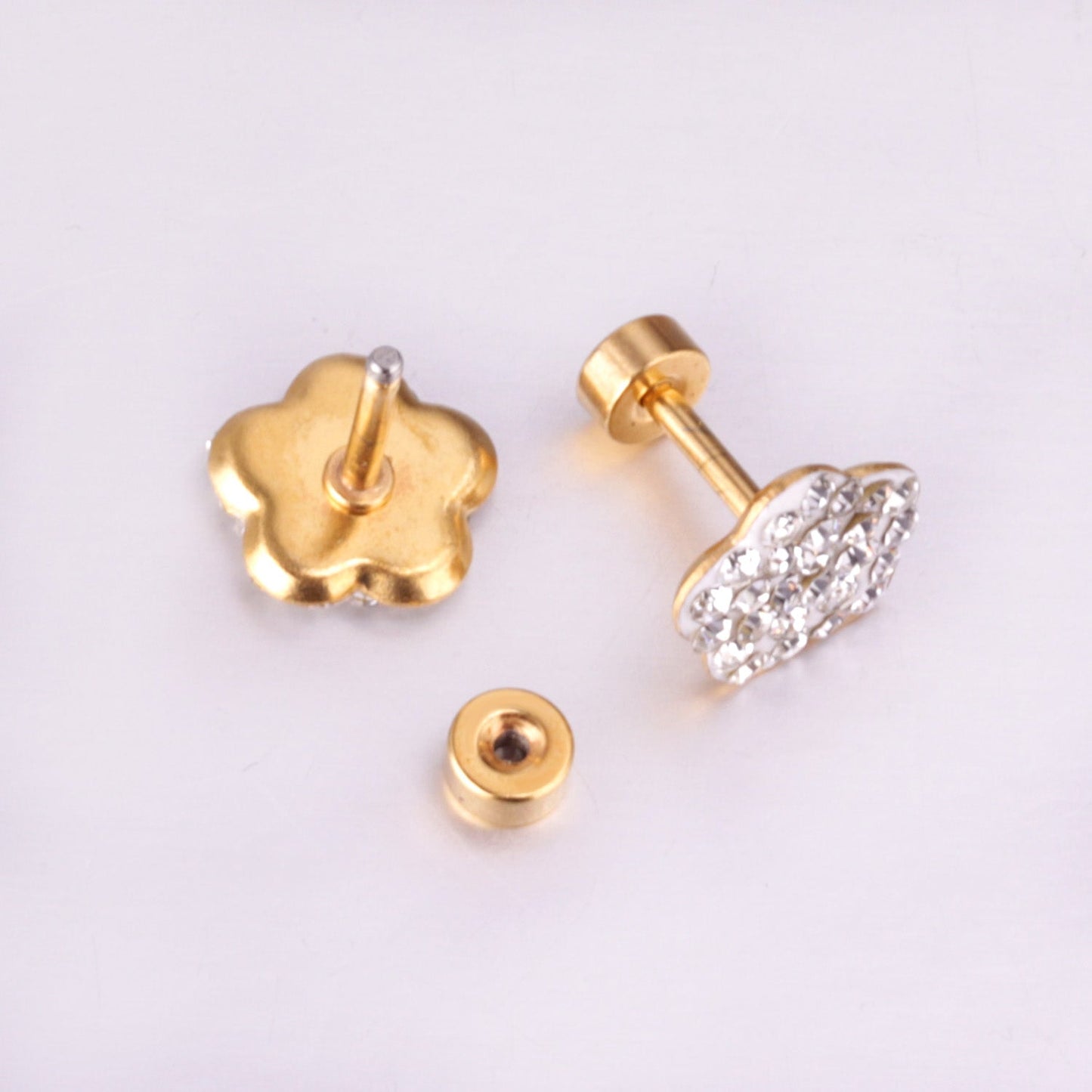 12 pairs 9mm steel color/golden plum dipped clay mix/five color screw plugs asonjewelry