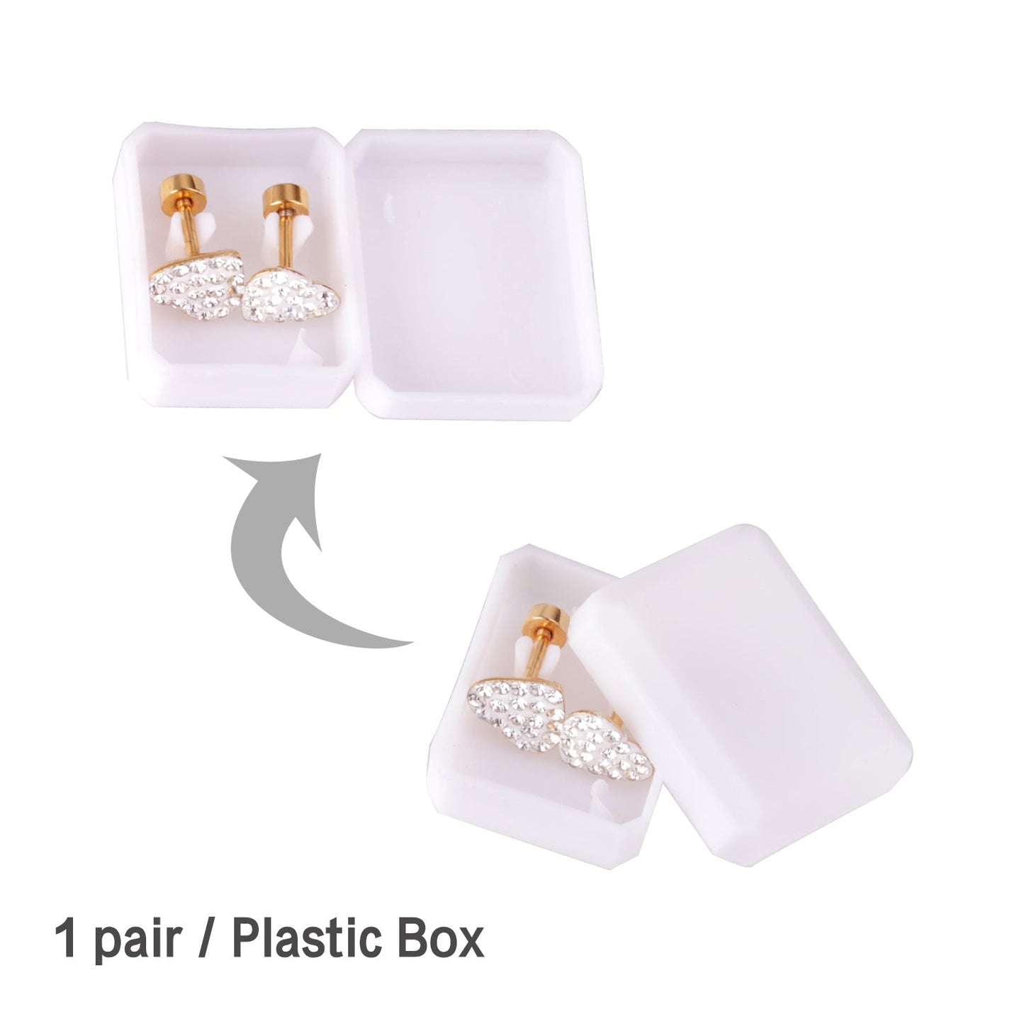 12 pairs 9mm steel/golden heart shaped sludge mix/five colors/white white sludge screw plugs asonjewelry