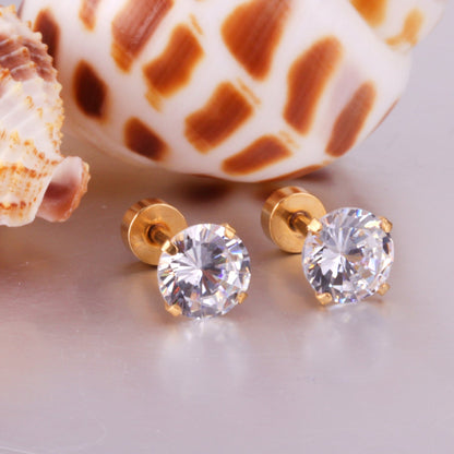 12 pairs 3mm/5mm/6mm gold/steel four-grip round mixing screw plugs asonjewelry