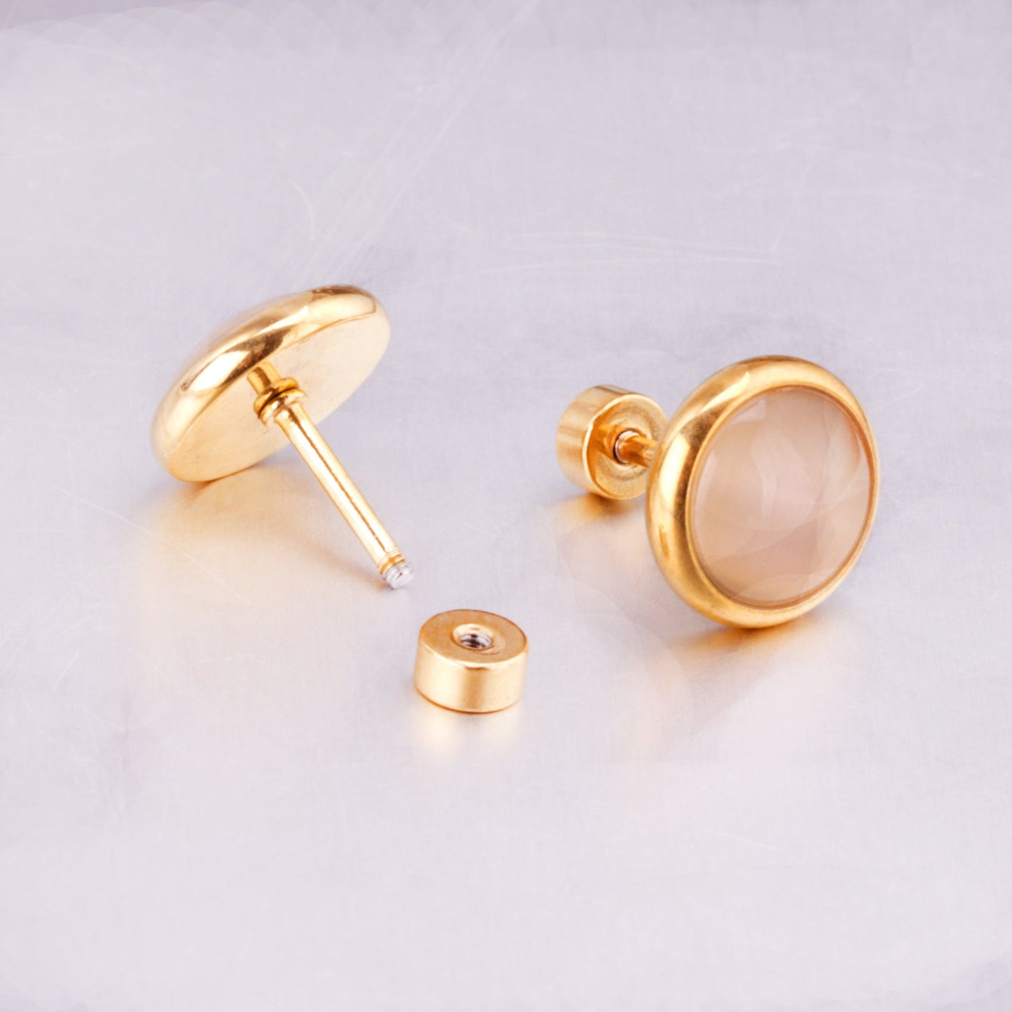 12 pairs 10mm/8mm Steel/Gold Mixed Screw Earrings asonjewelry