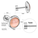 12 pairs 10mm/8mm Steel/Gold Mixed Screw Earrings