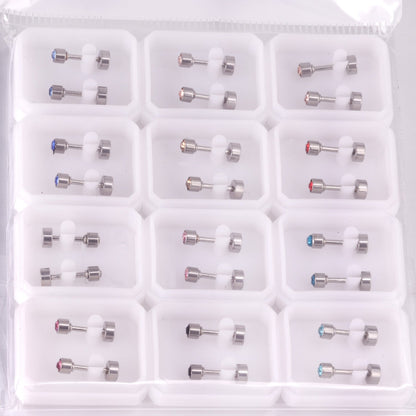 3mm/6mm Gold & Steel Column Mixed Drill Plugs asonjewelry