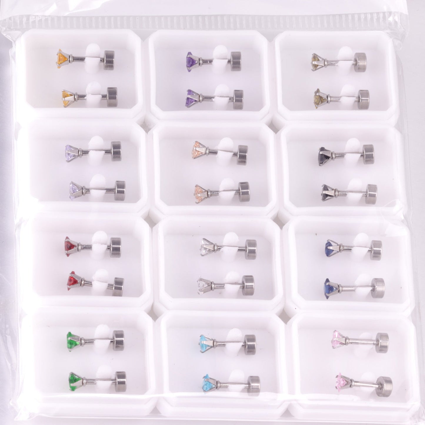 3mm/6mm Steel & Gold Square Mixed Drill Plugs asonjewelry