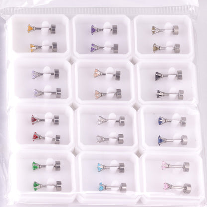 3mm/6mm Steel & Gold Square Mixed Drill Plugs asonjewelry