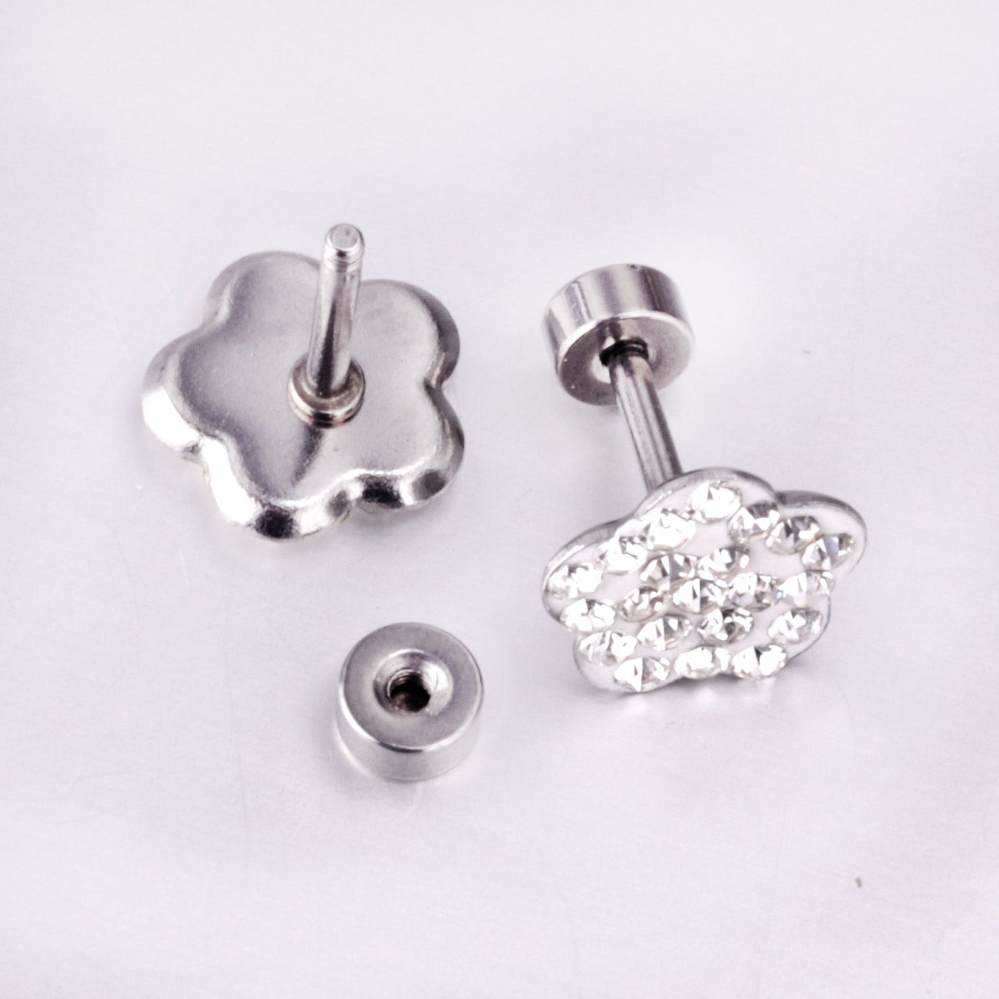 12 pairs 9mm steel color/golden plum dipped clay mix/five color screw plugs asonjewelry