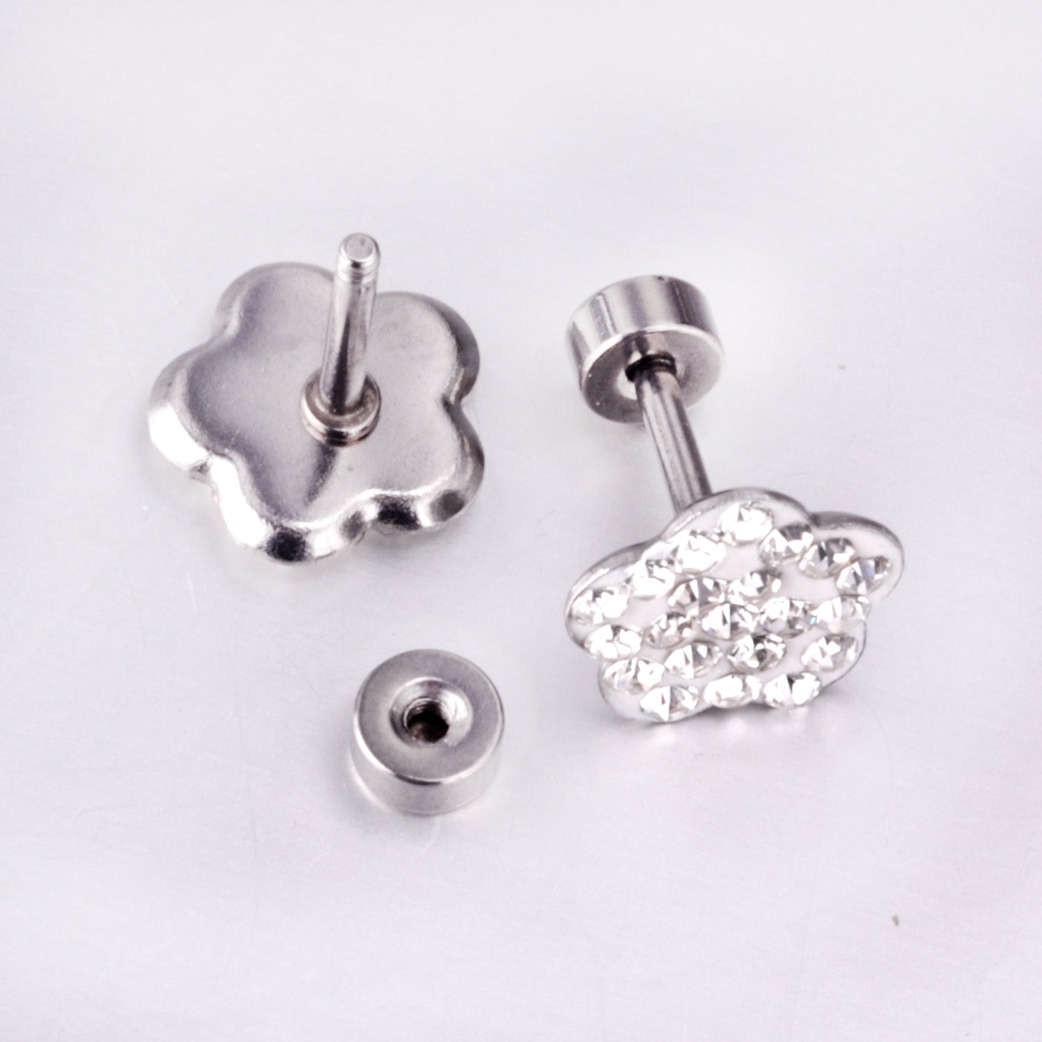 12 pairs 9mm steel color/golden plum dipped clay mix/five color screw plugs asonjewelry