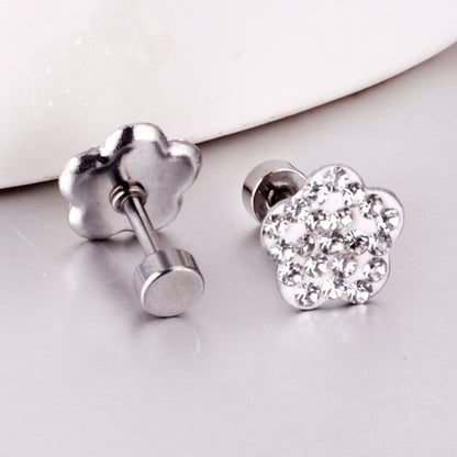 12 pairs 9mm steel color/golden plum dipped clay mix/five color screw plugs asonjewelry