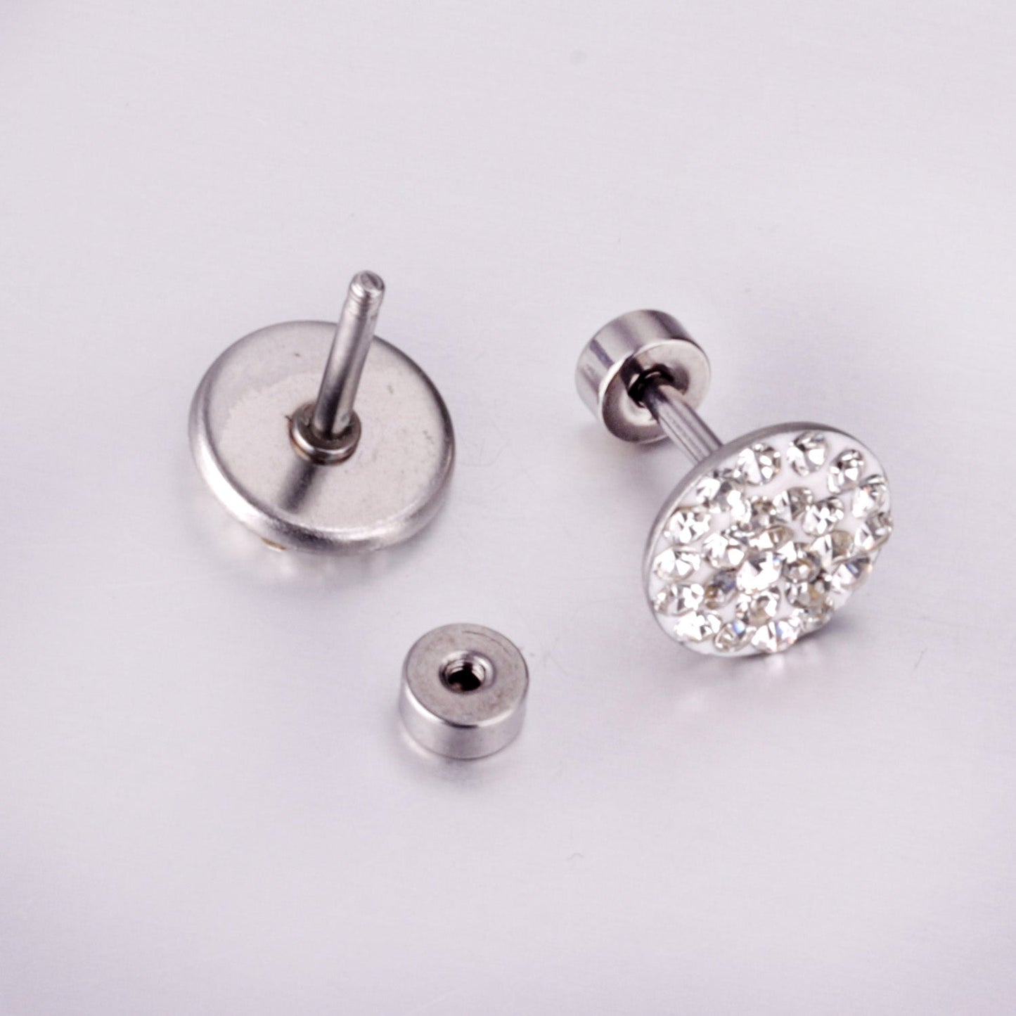 12 pairs 9mm steel color/gold round dipped clay mix/five color screw plugs asonjewelry