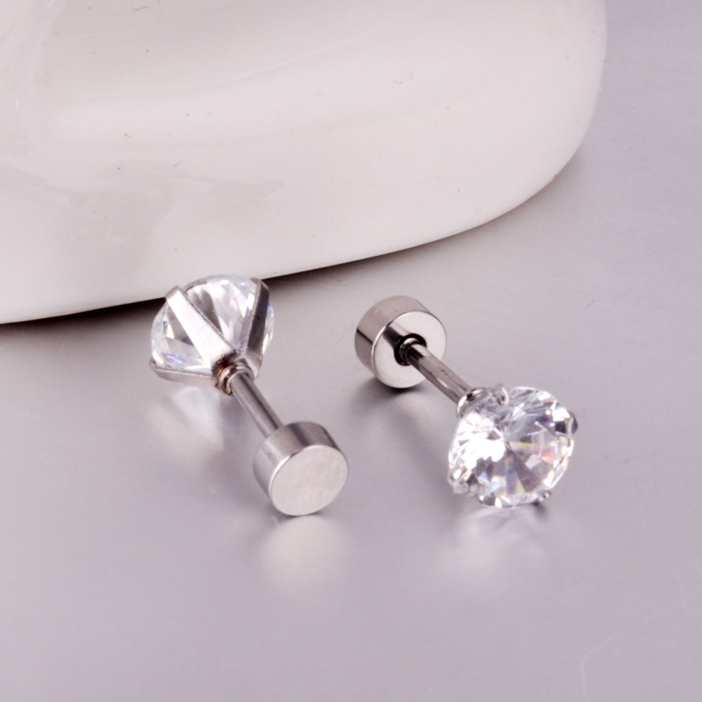 12 pairs 3mm/5mm/6mm gold/steel four-grip round mixing screw plugs asonjewelry