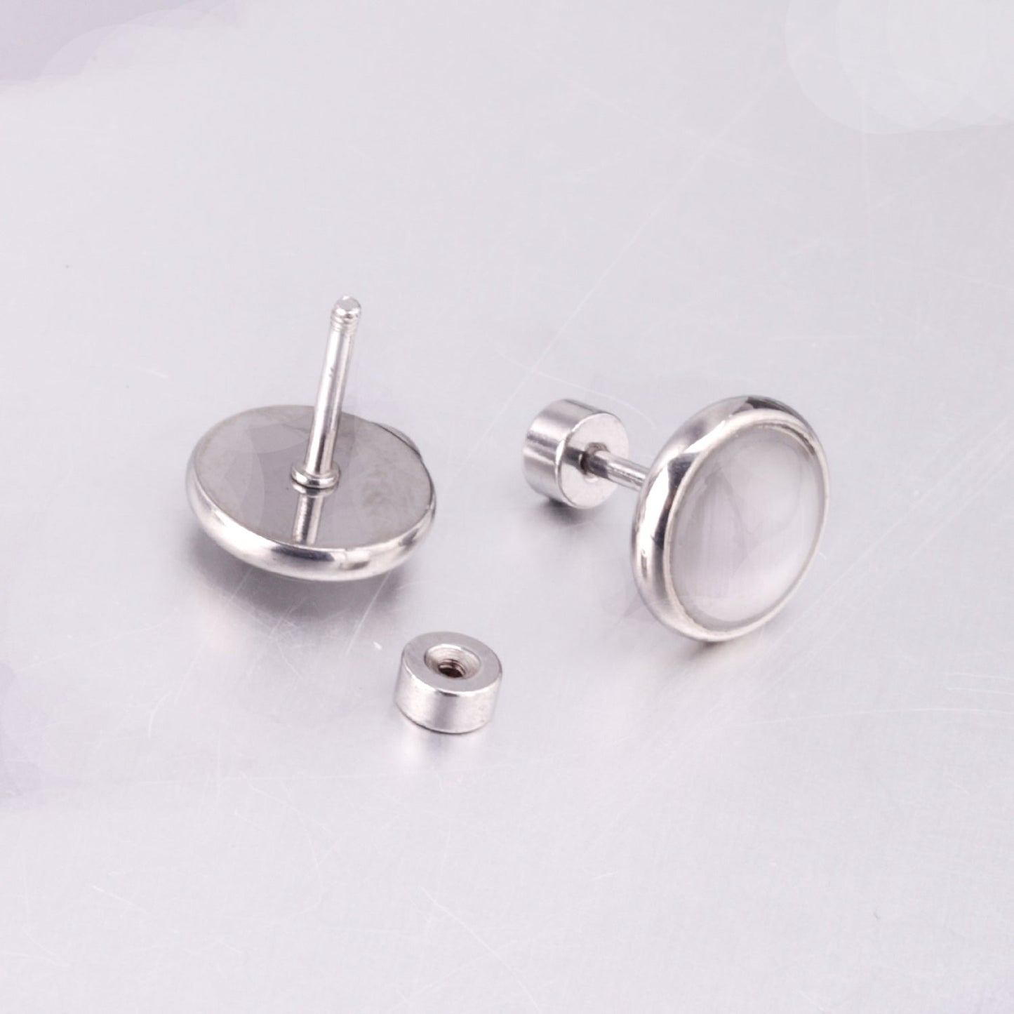 12 pairs 10mm/8mm Steel/Gold Mixed Screw Earrings asonjewelry