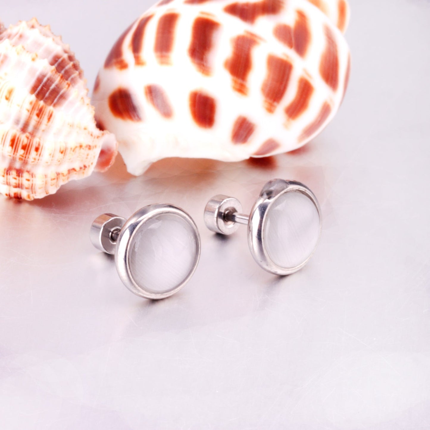 12 pairs 10mm/8mm Steel/Gold Mixed Screw Earrings asonjewelry