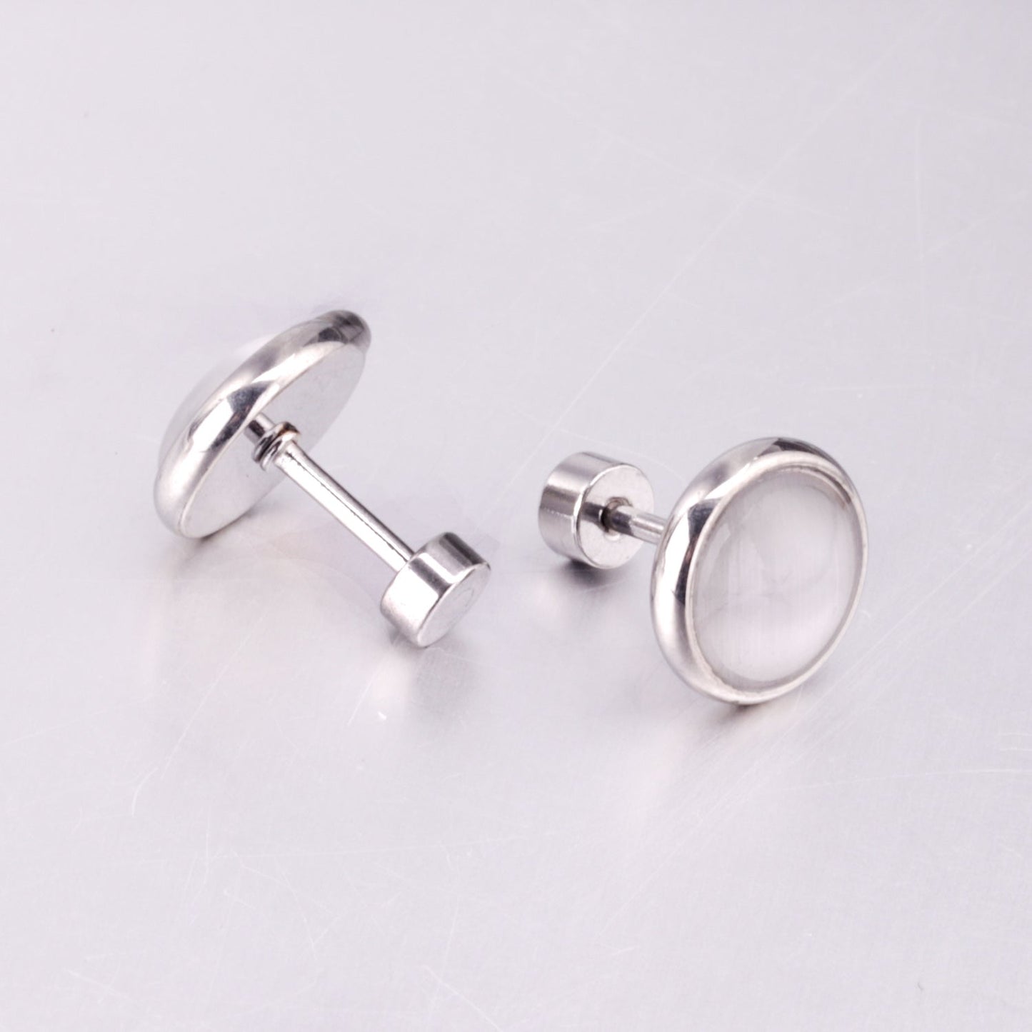 12 pairs 10mm/8mm Steel/Gold Mixed Screw Earrings asonjewelry