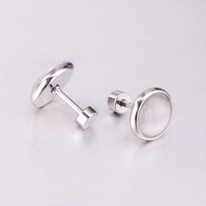 12 pairs 10mm/8mm Steel/Gold Mixed Screw Earrings asonjewelry