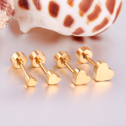 12 pairs 3mm/4mm/5mm/6mm steel/gold screw-in earrings without diamonds asonjewelry