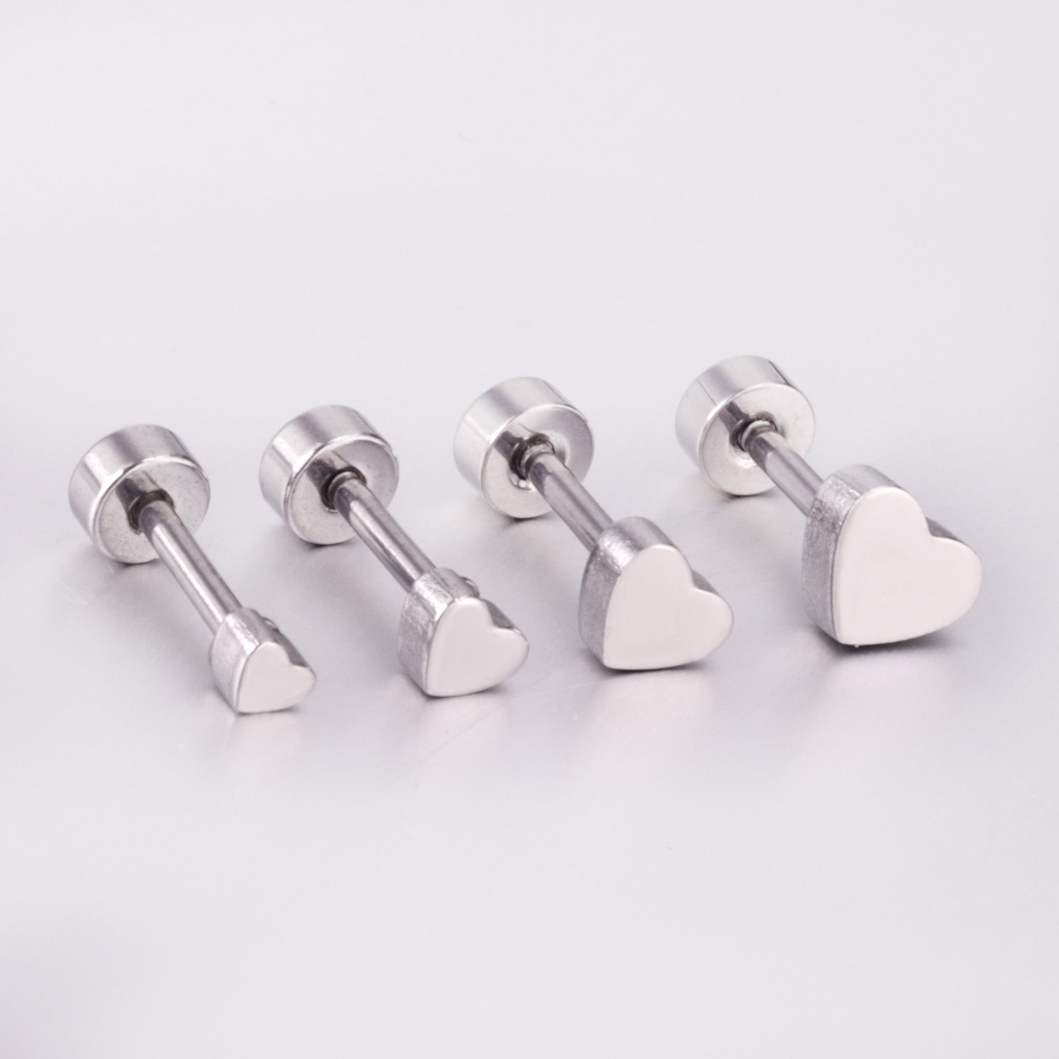 12 pairs 3mm/4mm/5mm/6mm steel/gold screw-in earrings without diamonds asonjewelry