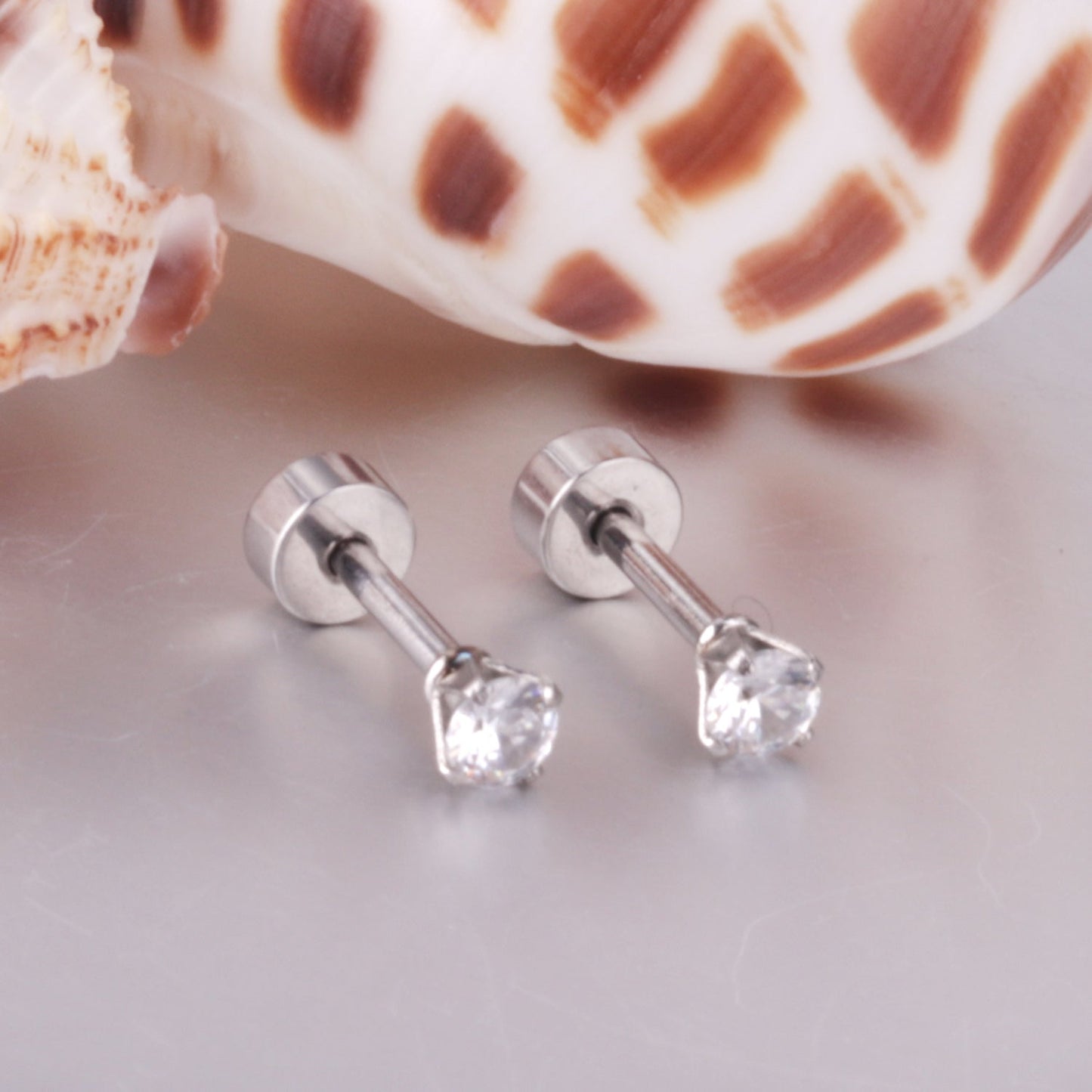 12 pairs 3mm/5mm/6mm gold/steel four-grip round mixing screw plugs asonjewelry