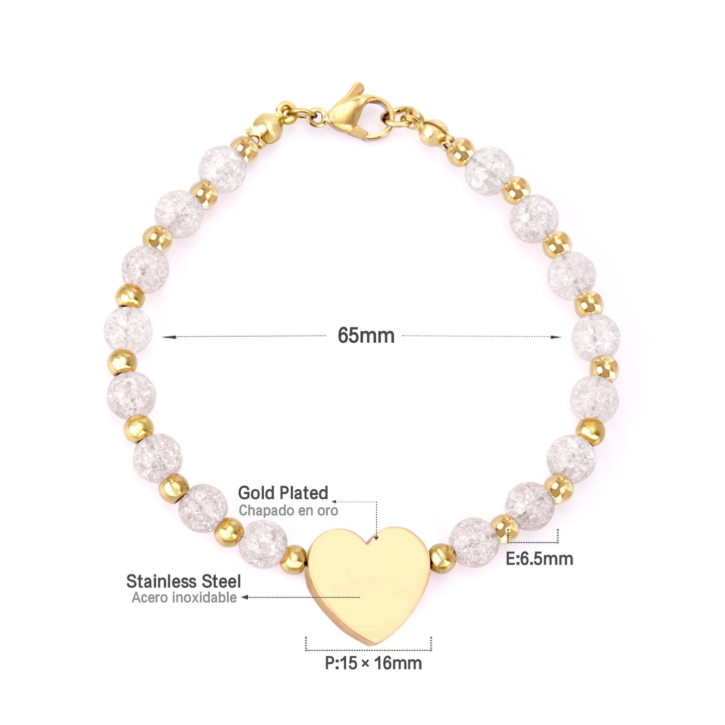 Golden Heart Accessory Crystal Bracelet asonjewelry