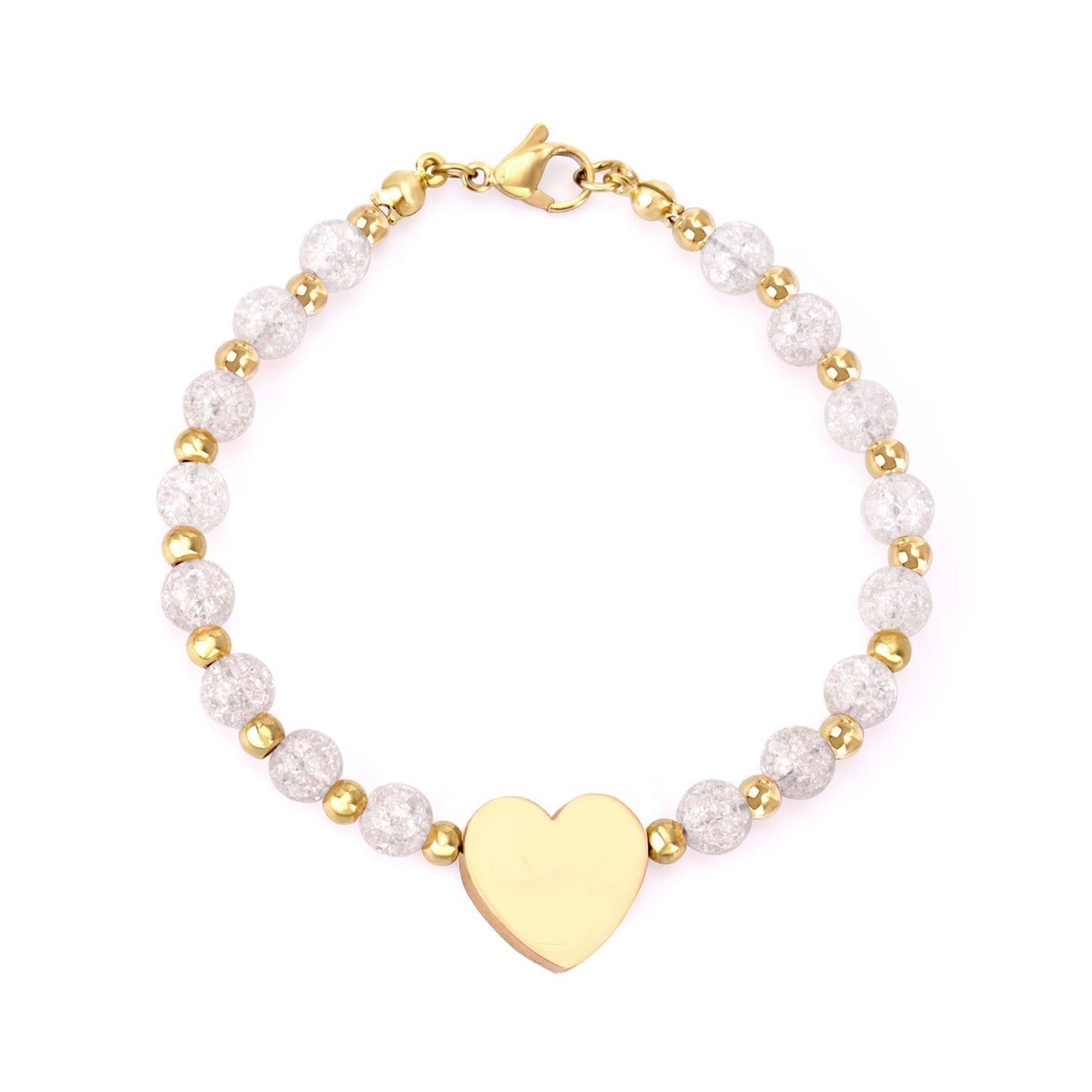 Golden Heart Accessory Crystal Bracelet asonjewelry