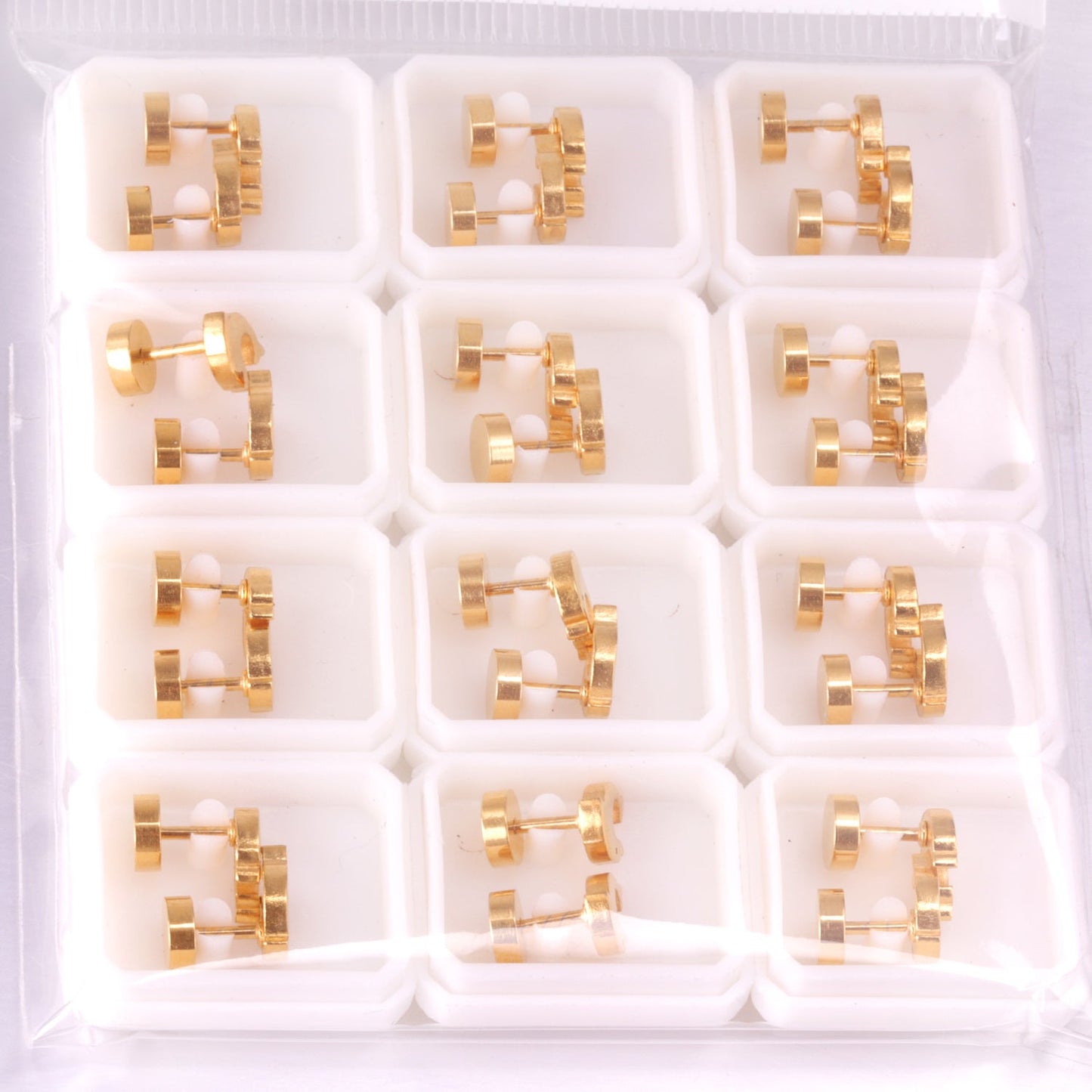 12 pairs Dolphin Shape Steel Goldtone Screwback Stud Earrings asonjewelry