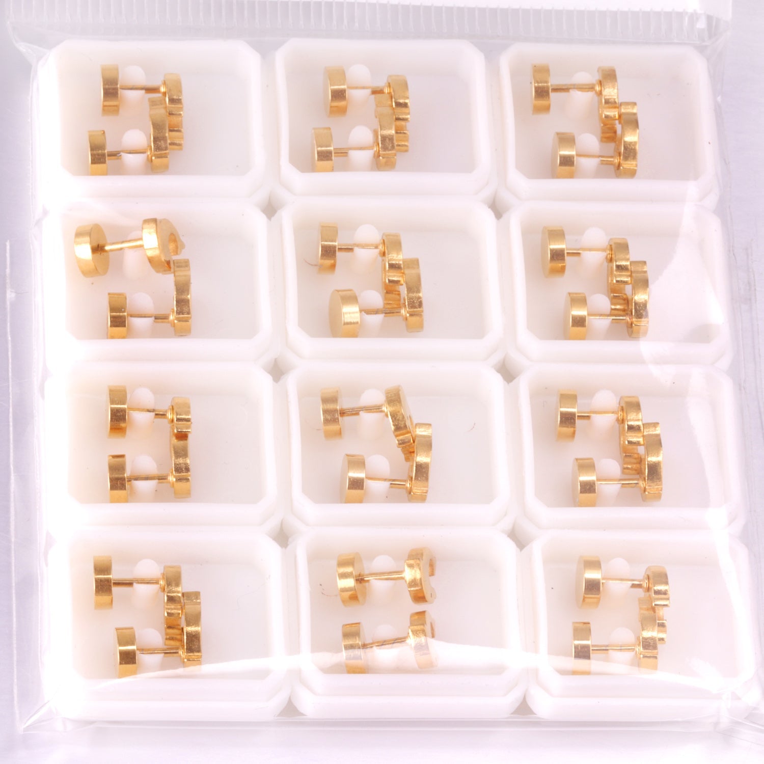 12 pairs Dolphin Shape Steel Goldtone Screwback Stud Earrings asonjewelry