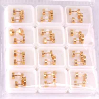 12 pairs Dolphin Shape Steel Goldtone Screwback Stud Earrings asonjewelry