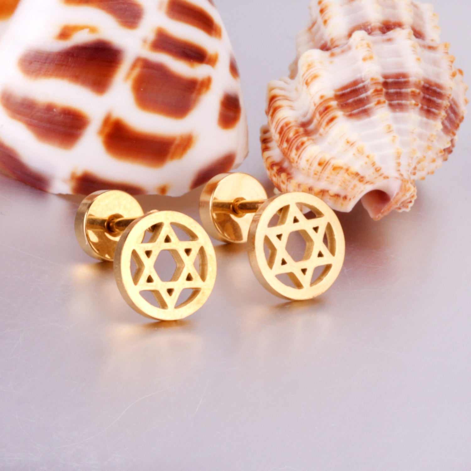 12 pairs steel/gold/black screw-in stud earrings without diamonds asonjewelry